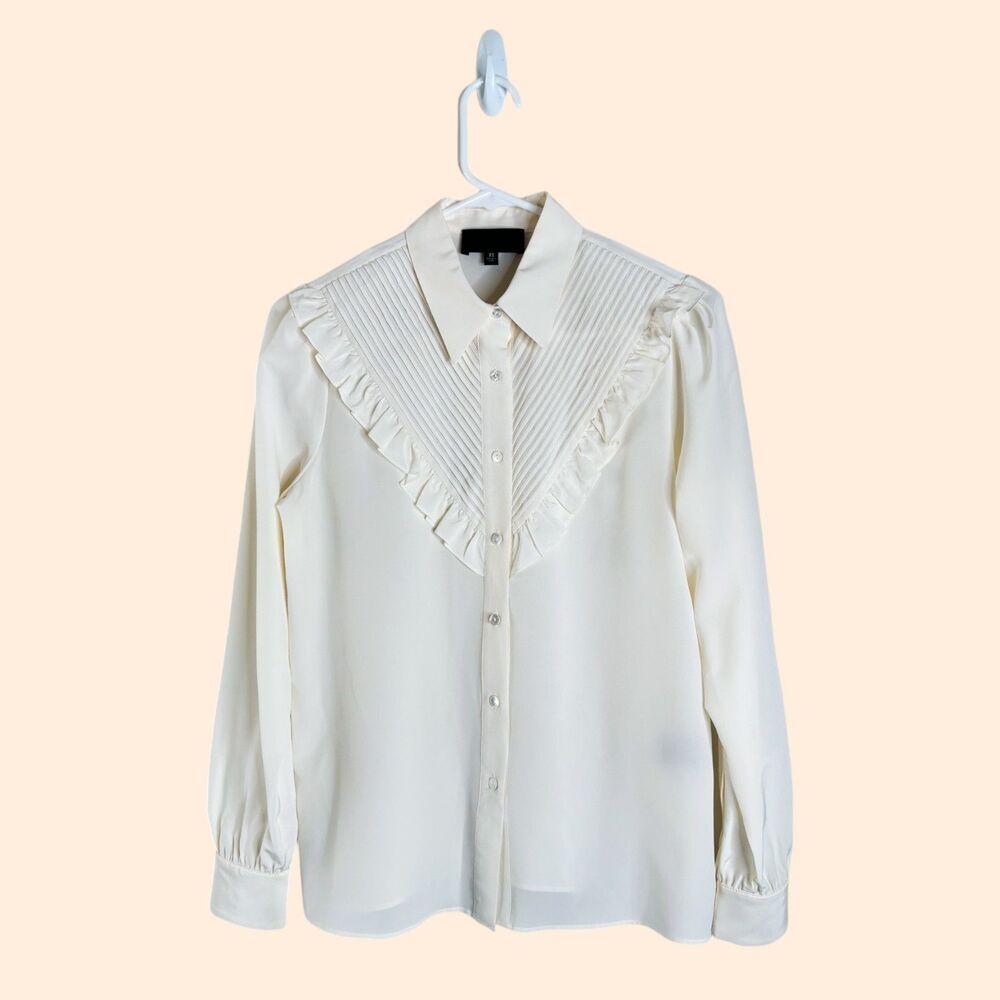 Nili Lotan Carmen Silk Ruffle Shirt